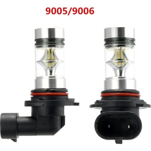 2Pcs H11 H8 H7 100W 9005 HB3 9006 HB4 H9 H10 LED 1600lm Car Fog Light Bulbs With 20PCS 2323 SMD Chips Daytime Driving Lamp DRL