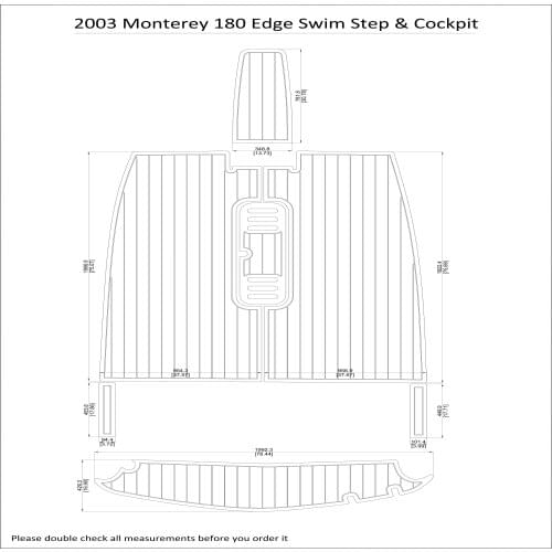 2003 Monterey 180 Edge Swim Step & Cockpit Pad Boat EVA Teak Decking 1/4" 6mm