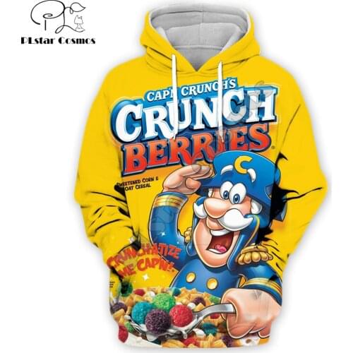 2019 Fashion Men Tattoo hoodies 3D Printed Food Crunch berries t-shirt - Sweatshirt Hoodie/Zip jacket Unisex Casual streetwear