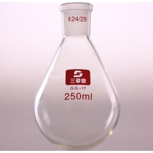 29/32 250ml borosilicate reaction flask Eggplant-shaped flask laboratory glasses