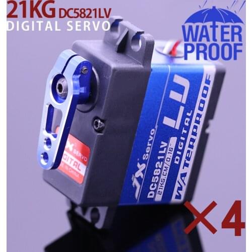 4PCS JX servo DC5821LV 20KG Full waterproof Coreless mental gear 1:8 1:10 Scaler Buggy Crawler TRX-4 SCX10 D90 RC car