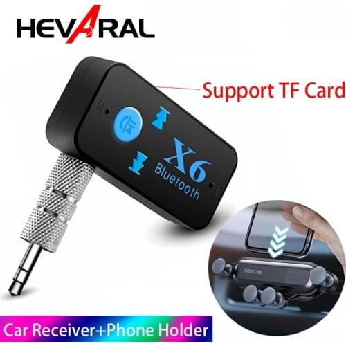 Bluetooth 5.0 Wireless Car Receiver Audio Adapter 3.5mm AUX Stereo Music With Microphone Hands Free Calling Support TF Card