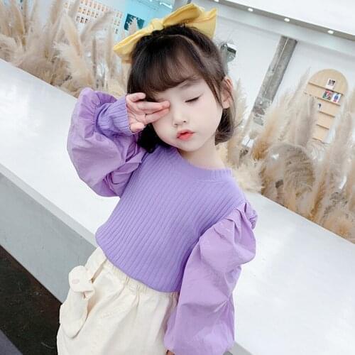 Girls Blouse Solid Color Shirt For Girls Pull Sleeve Childrens Shirts For Girl Spring Autumn Childrens Clothes For Girls