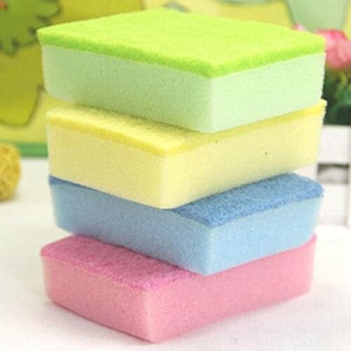 Household Dish Wash Cleaning Sponges Universal Sponge Brush Set Kitchen Clean Tools Scrubbing Scouring Pad Random Color
