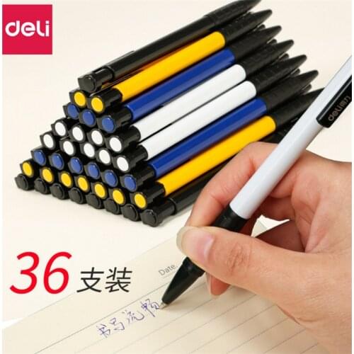 Deli 36 pcs Ballpoint pen press ballpoint pen 0.7mm ballpoint pen ballpoint learning office stationery