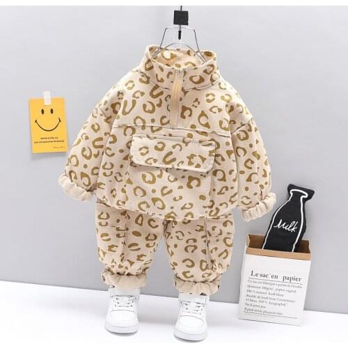 Children Clothes Autumn Kids Cotton Hoodeis Sets Casual Boy Baby Girls Jacket Pants 2pcs Toddler Fashion Costume Kids Tracksuits