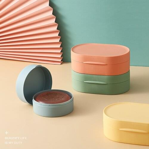 Travel with Cover Waterproof Soap Box Creative Solid Color Soap Box Soap Holder Household Drain Soap Rack Bathroom Accessories