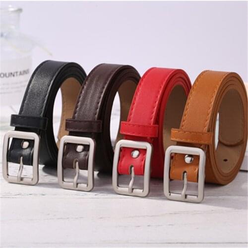 Leather Alloy Metal Square Buckle Womens BeltCasual Jeans Wild Style Student Youth Fashion Accessories New