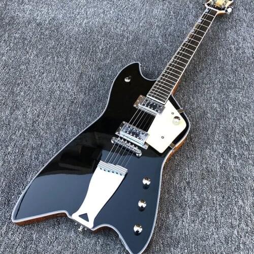 Manufacturers customize 6-string special-shaped electric guitar, lattice Swiss guitar, peach blossom core wood, black paint, pos