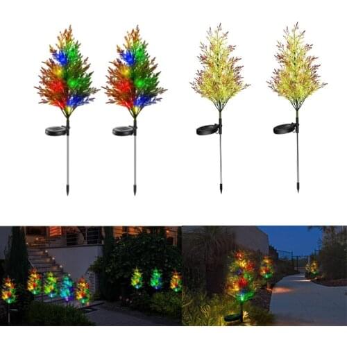 Solar Christmas Tree Lights Garden Outdoor Waterproof Yard Decoration Light Solar Stakes Deco Lights Solar Power Flower Lights