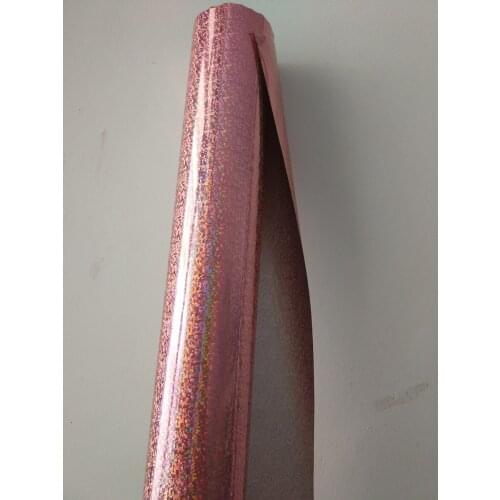 Holographic foil light pink color pattern hot stamping on paper or plastic 64cm x 120m