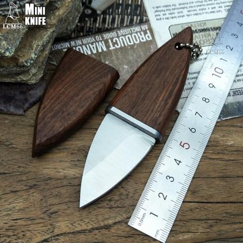 LCM66 pocket knife Olive knife tactical knifeFixed Knives,steel head+solid wood handle Survival Knife,Camping Rescue Knife tool
