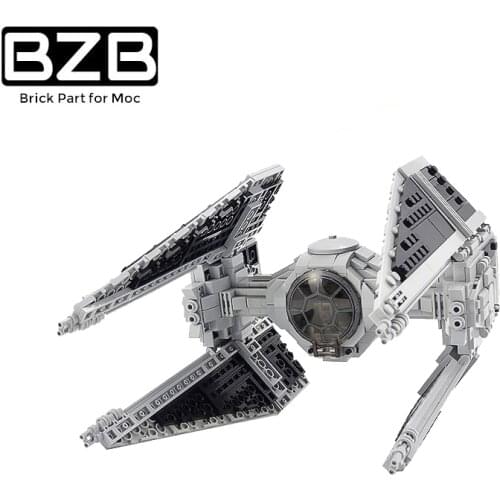 BZB MOC Star Trek Series War Airship High-tech Space Interceptor Maker Bomber Building Block Model Kids Boys DIY Toy Best Gifts