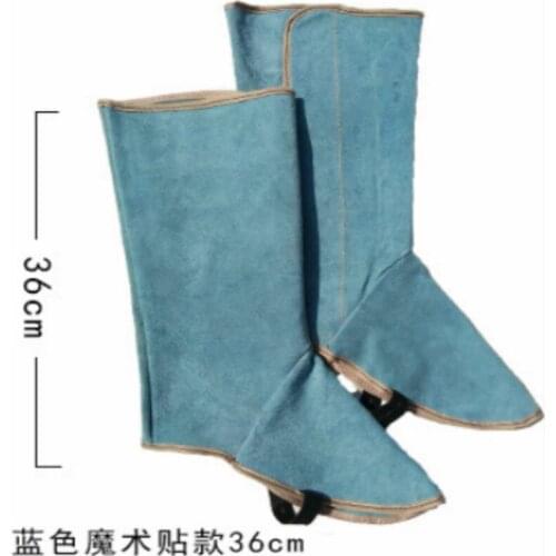 Hook And Loop Welding Leather Long Shoes Boots Leather Welding Fire Protection Welder Foot Cover Wear Insulation Safety Shoes