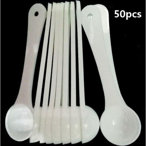 50pcs 1g White Plastic Measuring Spoon Gram Scoop Food Baking Medicine Powder For Milk Powder Coffee Powder Seasoning