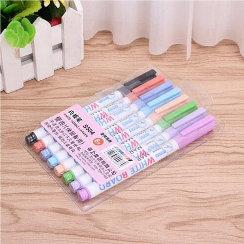 8 Colors Wipeable Glass Window Whiteboard Marker Pen Shop Car Decorating Tool