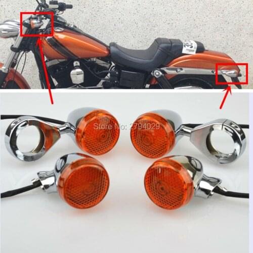 Motorcycle LED Bullet Front Rear Turn Signal Light 41mm Relocation Fork Clamp For Harley Davison Free Shipping