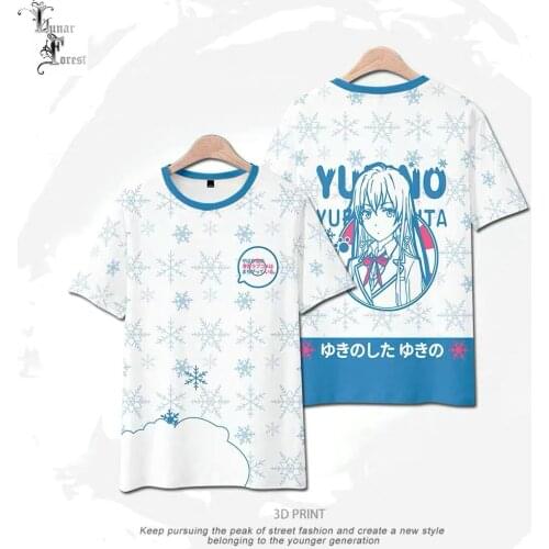 My Teen Romantic Comedy SNAFU Yukinoshita Yukino Print T-shirt Summer Short Sleeve Popular Japanese Anime Streetwear Plus Size