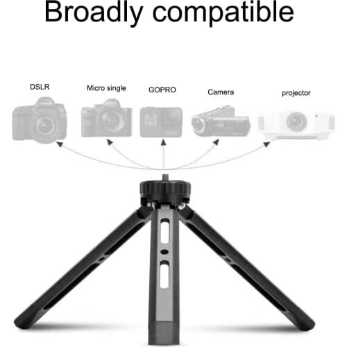 Mini Aluminium Alloy Tripod Portable Desktop Tabletop Tripod with 1/4 Screw for Gimbal for DSLR Gopro Micro Single Camera