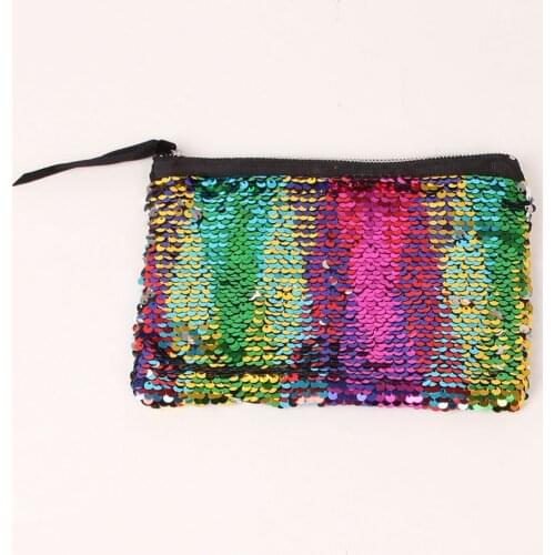 New Fashion Cosmetic Bag Double-side Sequins Individuality Bag Clutch Bag Coin Purses Cosmetic Or Pencil Bag Packet
