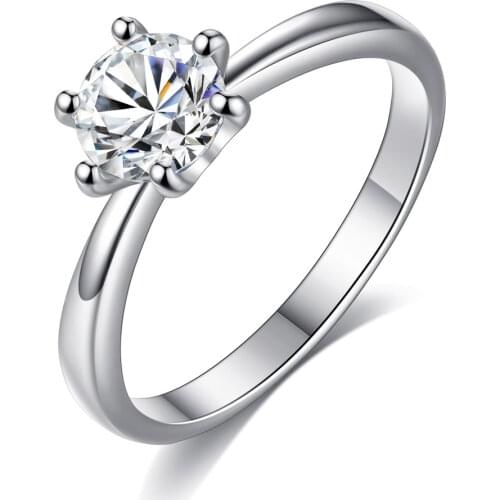 Wedding ring new blue Six-claw gold ring Crystal zircon ring Womens clothing jewelry green Girl with christmas present Pink