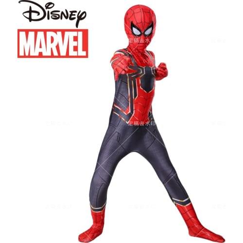 Disney Marvel Spider-Man Clothes Childrens Halloween Suit Cosplay Costume Childrens Boys One-piece Tights