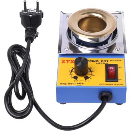 150W Lead-Free Adjustable Temperature Tin Furnace with EU plug High Quality Temperature Controlled Soldering Pot Melting Tin