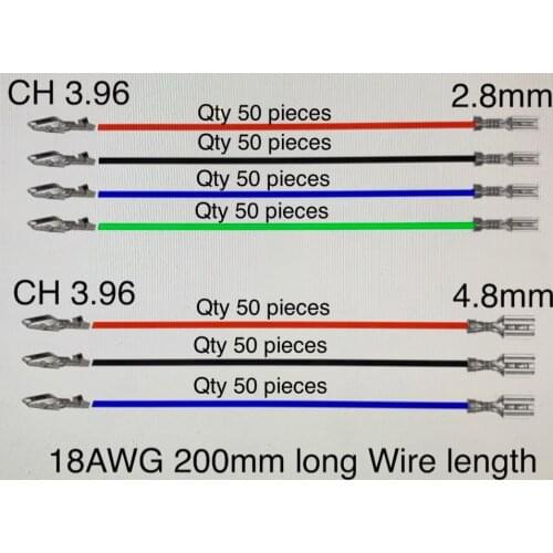 Wholesale 20cm CH 3.96 terminal wire connection 2.8mm 4.8mm