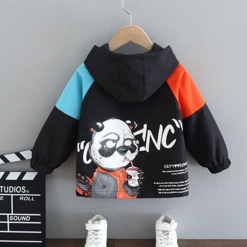 Autumn Kdis Clothes Bear Cartoon Printed Jacket Coats Toddler Boys Outfits Teenagers Girls Minnie Mouse Hooded Outwear