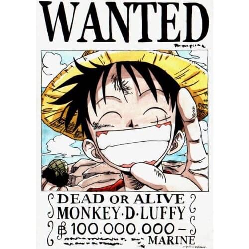 Lot style Choose ONE PIECE WANTED Posters Luffy Zoro Sanji Nami Robin Art print Silk poster Home Wall Decor