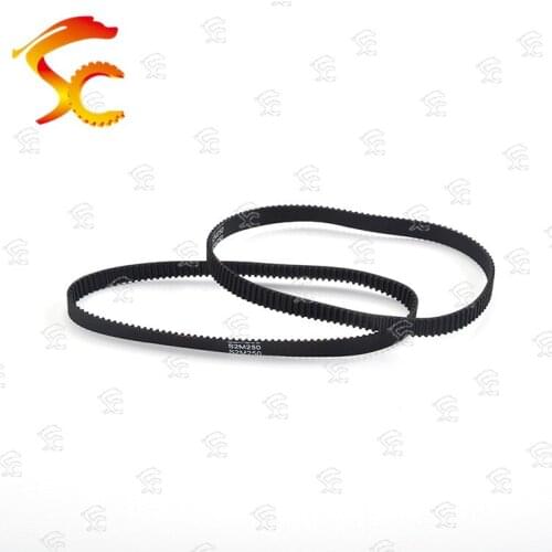 2pcs S2M-250-6/10/15mm belt closed loop rubber timing belt Teeth 125 Length 250mm width 15/10/6mm for 3D printer