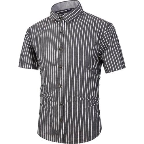 2021 Summer Men Shirt Short Sleeve Casual Slim Fit Shirts Men Cotton Shirt for Men Clothing