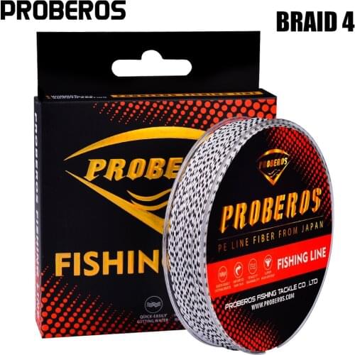 PROBEROS 4 Braids Fishing Line 100M 4 Weaves Unfade Yarn Line 4 Weaved Fish Wire 6LB-100LB Cord Fishline Fishing Tackle