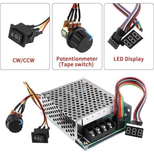 PWM Motor Speed Controller DC10-55V 12V 24V 36V 48V 60A PWM DC Reversible Switch Set DC Brush Motor Tools Accessories Supplies