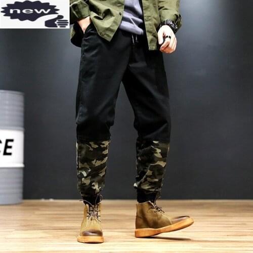 Plus Size 7XL Mens Casual Long Harem Drawstring Camouflage Patchwork Joggers Male Streetwear Loose Fit Hip Hop Pants