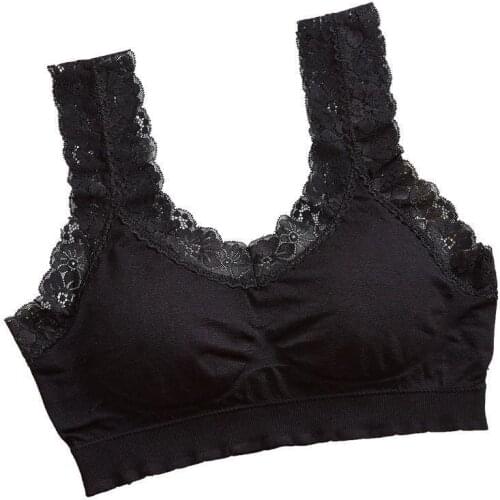 Yoga Sports Underwear Womens Bra Seamless No Rims Gather Lace Beauty Vest