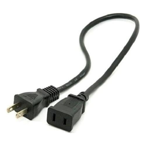 USA Outlet Saver Power Extension Cord Cable 2-prong 2 Outlets for NEMA 5-15P to NEMA 5-15R 50cm