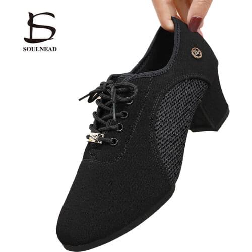 Latin Jazz Dance Shoes For Women Red Black Ballroom Female Salsa Tango Shoes Womans Practice Dancing Shoes Soft Dance Sneakers