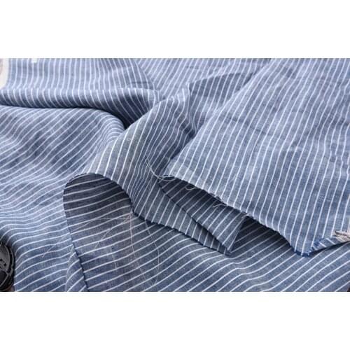 Japanese Hokkaido flax dyed woven vertical denim 1.4 m wide flax fabric 59 yuan per metre