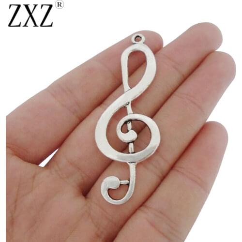 ZXZ 5pcs Large Treble Clef Music Note Charms Pendants for Jewelry Making Findings 60x21mm