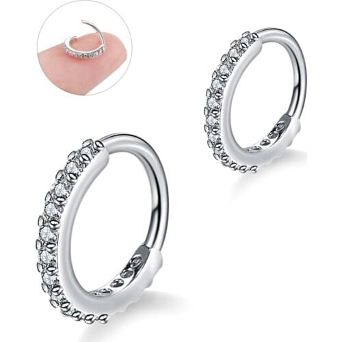 1PC Brass Nose Piercings Nariz Piercings Gem Septum Rings Daith Piercings Nose Earrings Conch Rook Piercings Body Jewelry