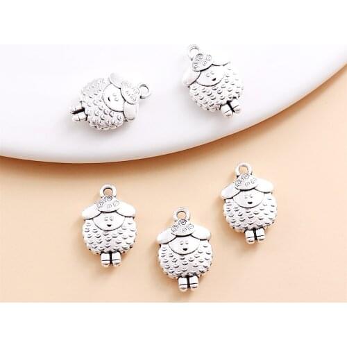 23pcs(20*13*5mm) Antique Silver sheep Charm fit for pandora style Bracelets Necklace Pendant DIY Metal Jewelry Making
