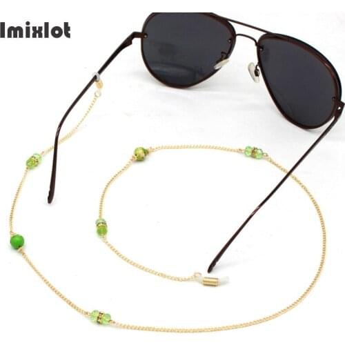 1PC Fashion Natural Stone Beads Glasses Chains Gold Eyeglasses Chain Sunglasses Holder Lanyard Necklace Eyewear Retainer
