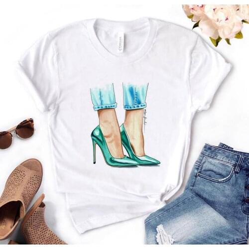 Girl in high hell shoes Print Women Tshirts Cotton Casual Funny t Shirt For Lady Yong Girl Top Tee Hipster PH-44
