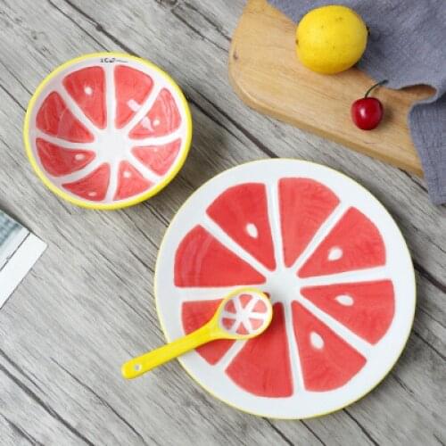 Creative Ceramic Fruit childrens cartoon bowl cup plate spoon Bowl rice breakfast bowl Salad snack noodles bowl tableware dish