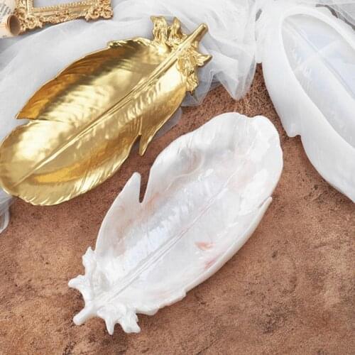 Feather Storage Tray Silicone Mold For DIY Crystal Epoxy Resin Jewelry Display Dish Tray Jewelry Making Mold Epoxy Resin Molds