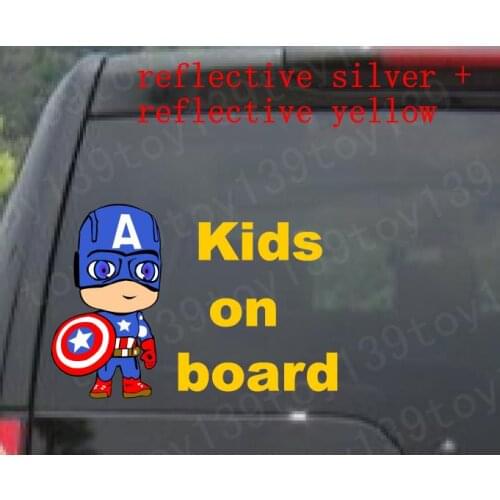 M40--- Captain America baby kids on board for Apple Macbook Pro Air Retina Vinyl Notebook reflective car decal sticker