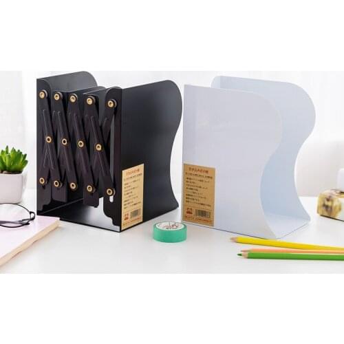 Metal Telescopic Book Stand Adjustable Desktop Storage Organizer Bookends Support Stand Holder Book Shelf Rack Office Supplies