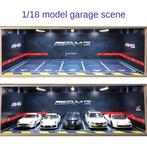 1/18 Simulation Car Model Garage Scene Parking Lot Repair Workshop Dustproof Display Box Assembly Toy