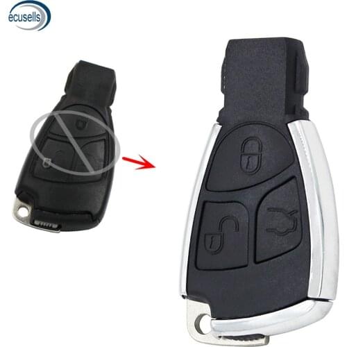 Modified 3 Button Remote Key Shell Case Fob for-Mercedes-Benz CLS C E S Bright Side for Full Smart Circuit Board